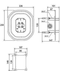 Монтажное основание для смесителя Ravak R-box RB 070.50 купить в интернет-магазине сантехники Sanbest