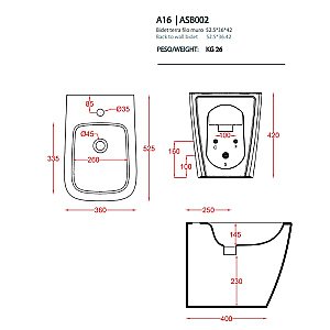 Биде напольное Artceram A16 ASB002 17 00 nero matt *1 черное матовое купить в интернет-магазине Sanbest
