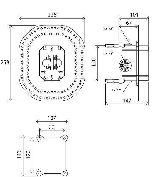 Монтажное основание для смесителя Ravak R-box RB 070.50 купить в интернет-магазине сантехники Sanbest