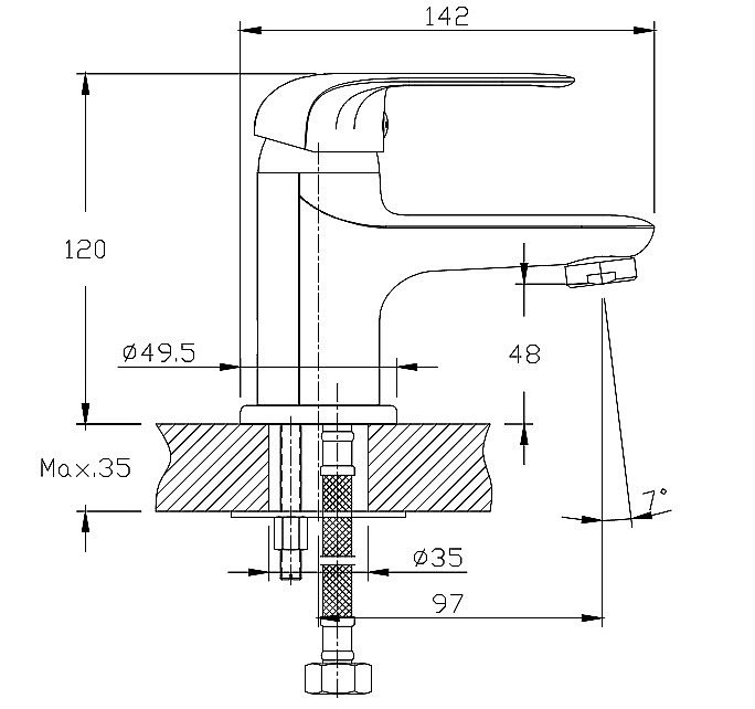 Смеситель для раковины Orange Iris M41-021cr хром купить в интернет-магазине сантехники Sanbest