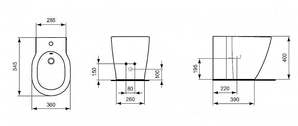 Биде напольное Ideal Standard Connect E799501 купить в интернет-магазине Sanbest