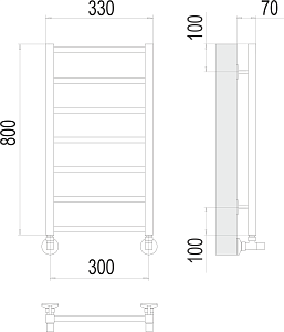 Полотенцесушитель водяной Terminus Контур П7 300х800 купить в интернет-магазине сантехники Sanbest