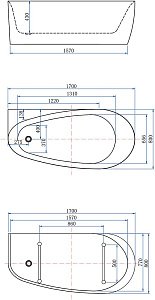 Акриловая ванна Allen Brau Priority 2 2.31002.20/AM 170х80 купить в интернет-магазине Sanbest