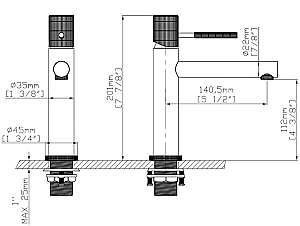 Смеситель для раковины GID Edessa SS070-GB-K золото матовое купить в интернет-магазине сантехники Sanbest