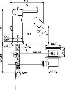 Смеситель для раковины Ideal Standard CERALINE BC193XG купить в интернет-магазине сантехники Sanbest
