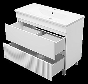 Тумба с раковиной Misty Мира -100 П-Мир-01100-012Я белая для ванной в интернет-магазине Sanbest