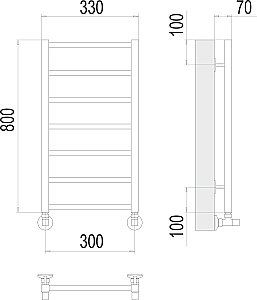 Полотенцесушитель водяной Terminus Контур П7 300х800 купить в интернет-магазине сантехники Sanbest