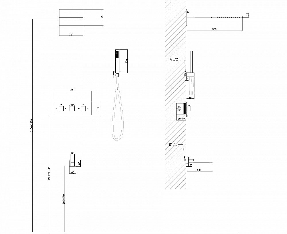 Душевая система Abber Daheim AF8253SP сатин купить в интернет-магазине сантехники Sanbest