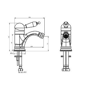 Смеситель для биде Boheme Crystal 306-CRST бронза купить в интернет-магазине сантехники Sanbest