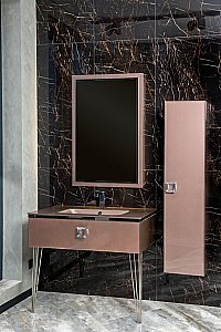 Консоль с раковиной Armadi Art LUCIDO 770-080-PU 80 лиловый для ванной в интернет-магазине сантехники Sanbest