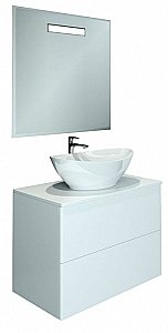 Тумба с раковиной Orange Otto Ot-75TuGLASS+G56 75 белая для ванной в интернет-магазине Sanbest