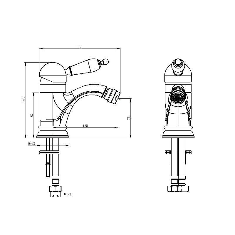 Смеситель для биде Boheme Crystal 306-CRST бронза купить в интернет-магазине сантехники Sanbest