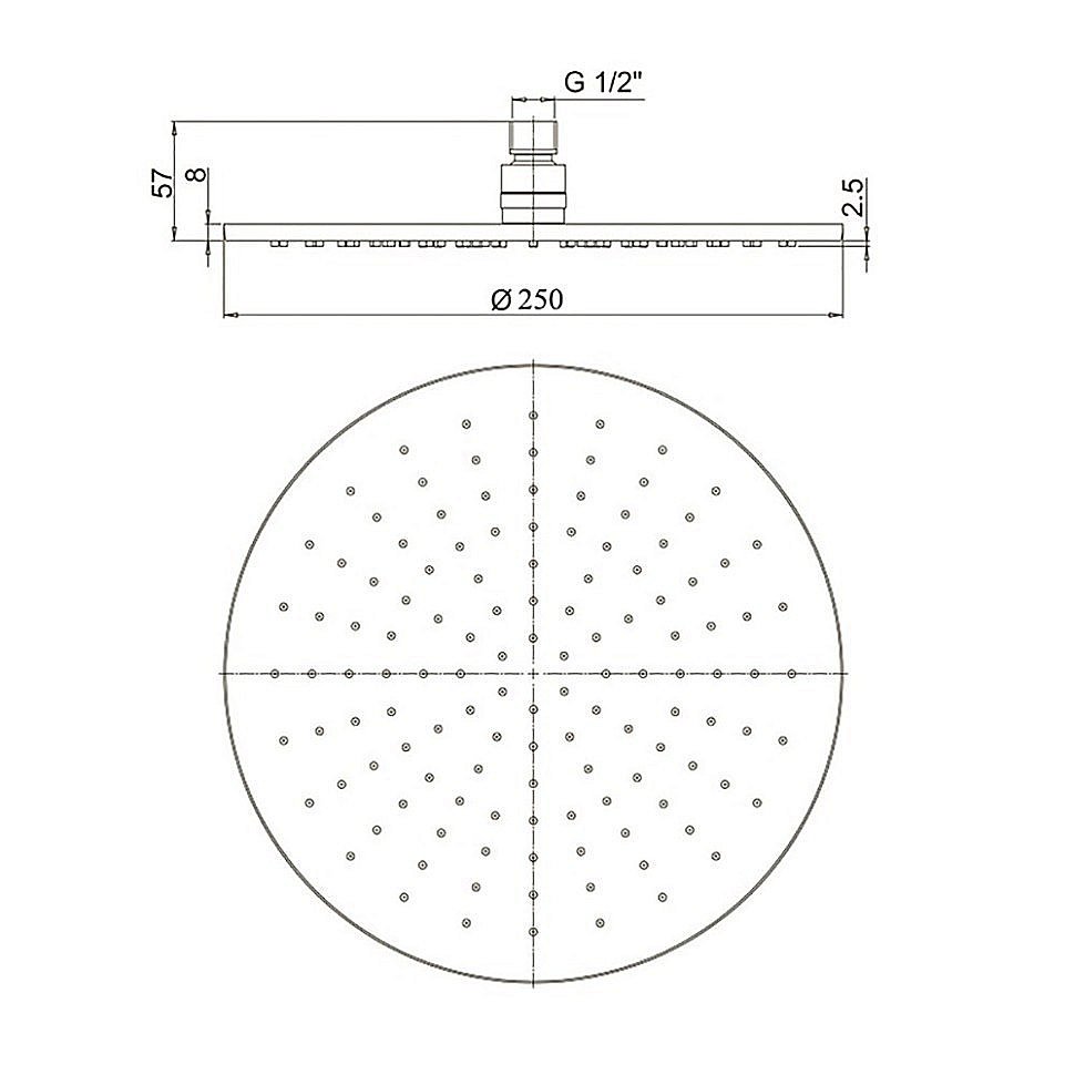 Верхний душ Paini 50PW759TT25 никель брашированный купить в интернет-магазине сантехники Sanbest