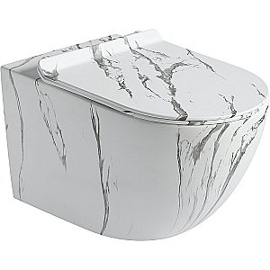 Унитаз подвесной SantiLine SL-5002MM безободковый, с крышкой микролифт, под мрамор купить в интернет-магазине Sanbest