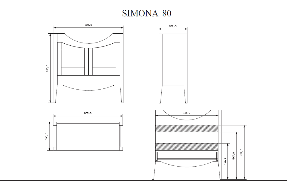 Мебель для ванной Eban Simona 80 для ванной в интернет-магазине Sanbest