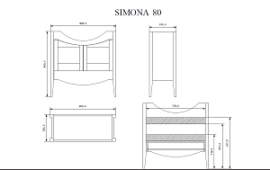 Мебель для ванной Eban Simona 80 для ванной в интернет-магазине Sanbest