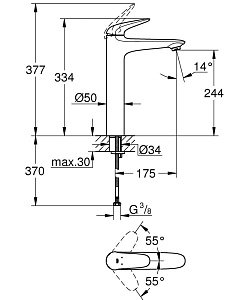 Смеситель для раковины Grohe Eurostyle 23719LS3 белый купить в интернет-магазине сантехники Sanbest