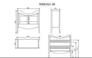 Тумба с раковиной Eban Simona 80 для ванной в интернет-магазине Sanbest