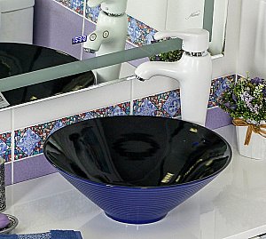 Раковина Melana 7020-B1+B18 7020-B1+B18-806 сине-черная купить в интернет-магазине Sanbest