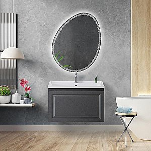 Тумба с раковиной Cezares Giubileo-N 80 GIUBILEO-N-80-1C-SO-TIT-P титан для ванной в интернет-магазине Sanbest