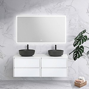 Тумба с раковинами и столешницей BelBagno KRAFT 120 Bianco Opaco для ванной в интернет-магазине Sanbest