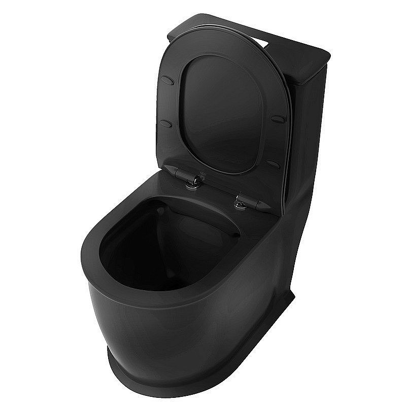 Унитаз Grossman Retro GR-4492BMS безободковый, с крышкой микролифт, черный матовый купить в интернет-магазине Sanbest