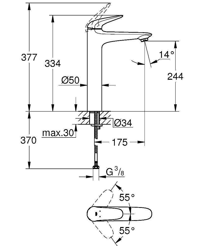 Смеситель для раковины Grohe Eurostyle 23719LS3 белый купить в интернет-магазине сантехники Sanbest