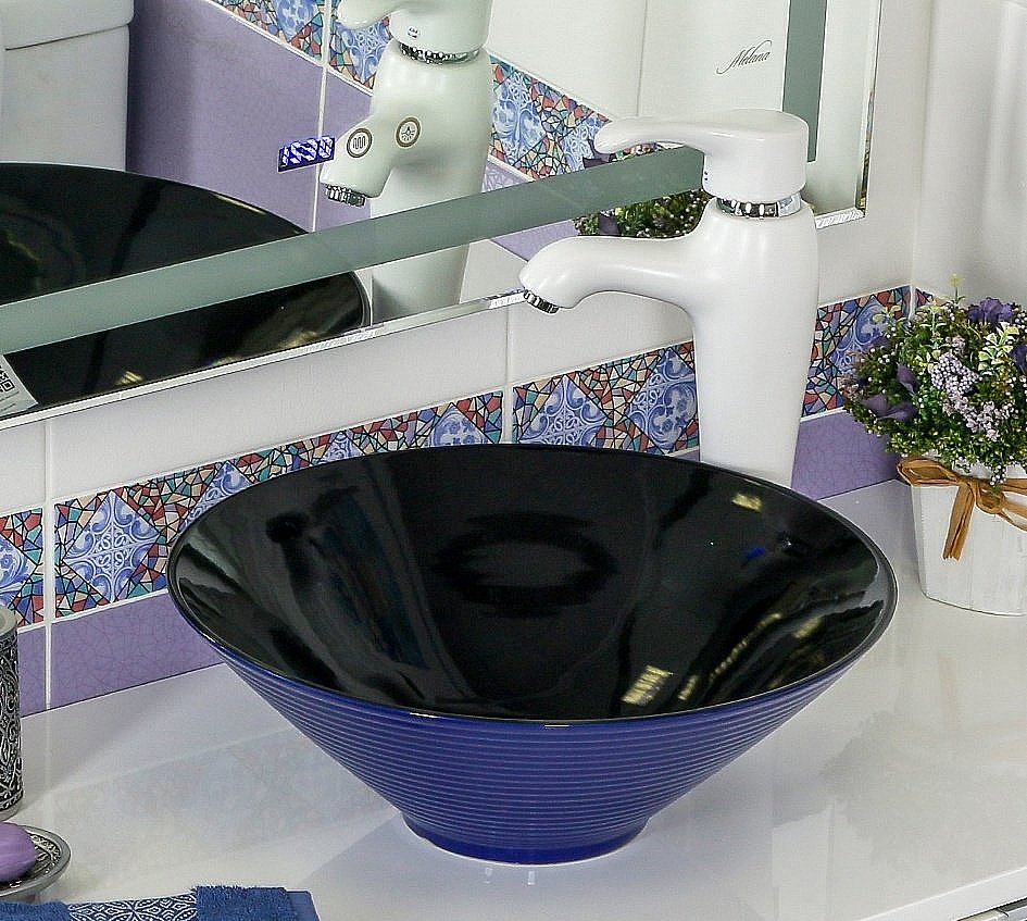 Раковина Melana 7020-B1+B18 7020-B1+B18-806 сине-черная купить в интернет-магазине Sanbest