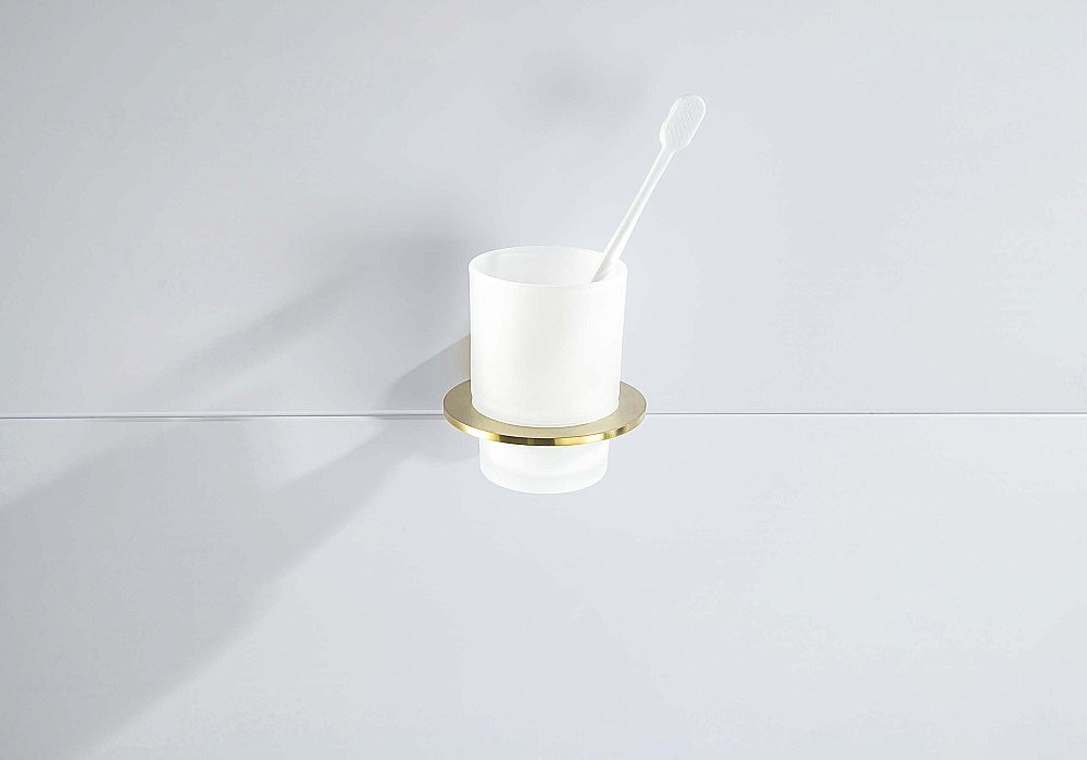 Стакан Aquatek Оберон AQ4204BG стекло матовое/золото шлифованное купить в интернет-магазине сантехники Sanbest