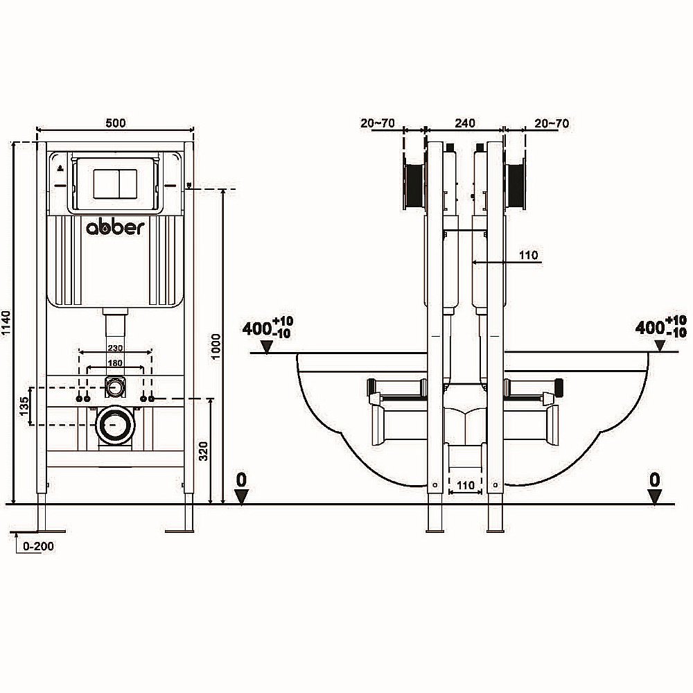 Инсталляция для унитаза ABBER AC0106 двойная купить в интернет-магазине сантехники Sanbest