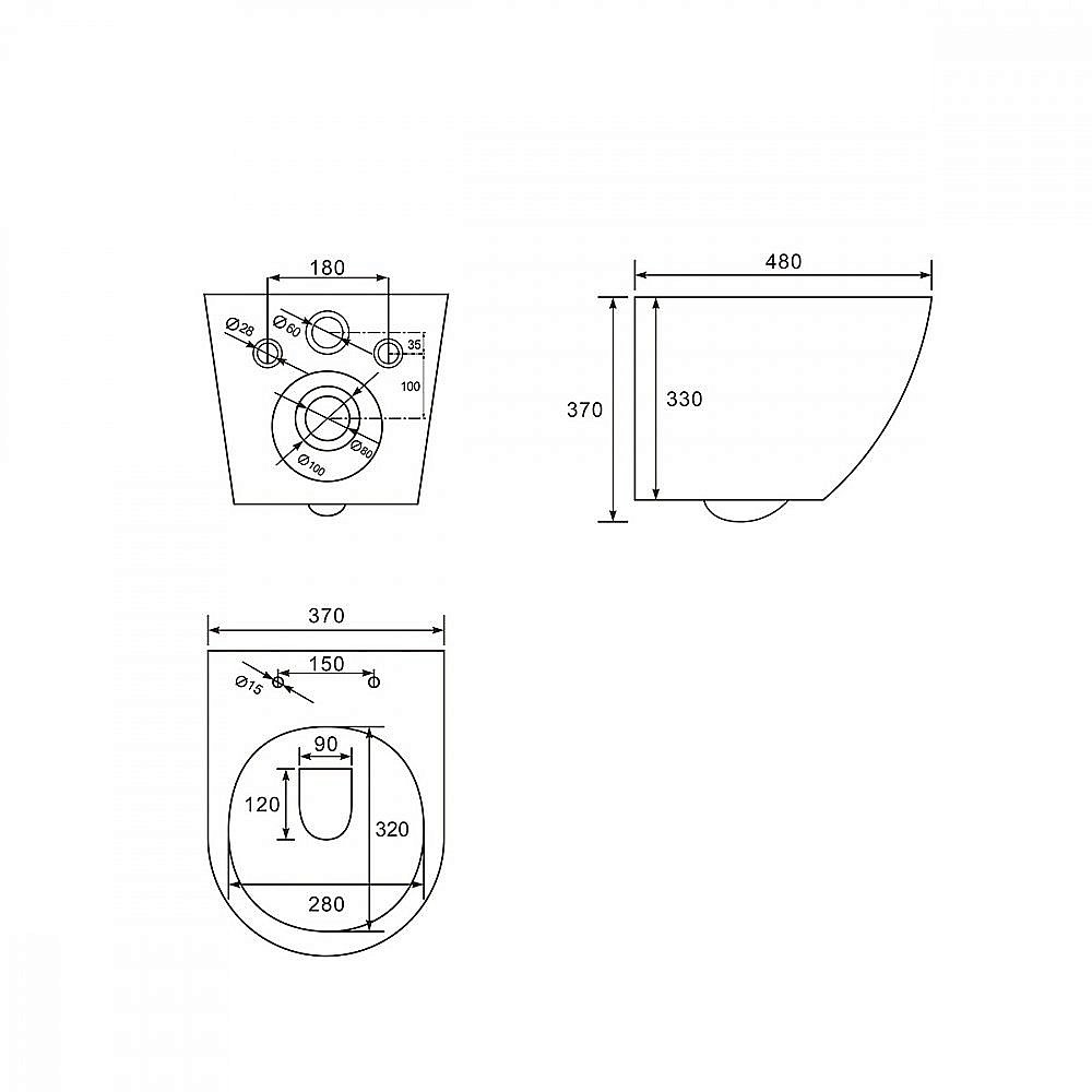 Унитаз подвесной ABBER BEQUEM AC1100MB с крышкой микролифт, безободковый, черный матовый купить в интернет-магазине Sanbest