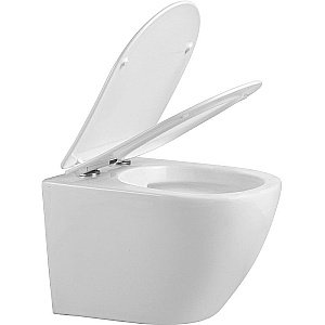 Унитаз подвесной Orange CI07-150W+APB244 безободковый, с крышкой микролифт, с инсталляцией, белый/кнопка черная купить в интернет-магазине Sanbest