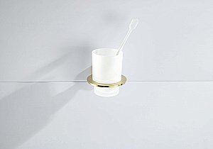 Стакан Aquatek Оберон AQ4204BG стекло матовое/золото шлифованное купить в интернет-магазине сантехники Sanbest