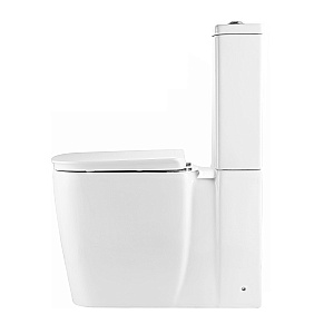 Напольный унитаз-компакт Black&White Gravity 7770WX безободковый, слив-торнадо, с крышкой микролифт, с бачком, белый глянцевый купить в интернет-магазине Sanbest