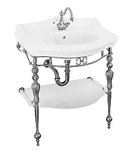 Консоль с раковиной и стеклянной полкой Migliore Bella ML.BLL-24.373.CR хорм для ванной в интернет-магазине сантехники Sanbest