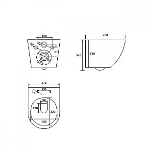 Унитаз подвесной ABBER BEQUEM AC1100MB с крышкой микролифт, безободковый, черный матовый купить в интернет-магазине Sanbest