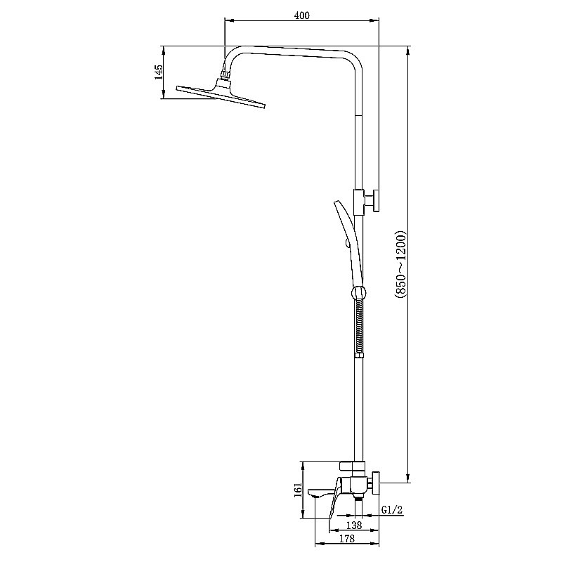 Душевая система Azario Lursy AZ-K2349MG золото матовое купить в интернет-магазине сантехники Sanbest