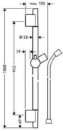 Душевая штанга Hansgrohe 28631000 купить в интернет-магазине сантехники Sanbest