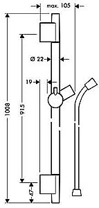 Душевая штанга Hansgrohe 28631000 купить в интернет-магазине сантехники Sanbest