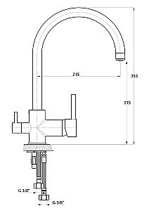 Смеситель для кухни GPD ESPİNA MAR70 купить в интернет-магазине сантехники Sanbest
