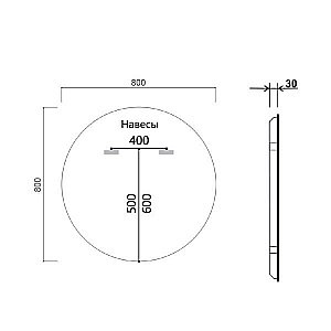 Зеркало LED Vincea VLM-3DE800 80×80 в ванную от интернет-магазине сантехники Sanbest
