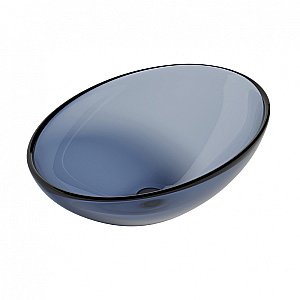 Раковина накладная прозрачная ABBER Kristall AT2802Saphir синяя купить в интернет-магазине Sanbest