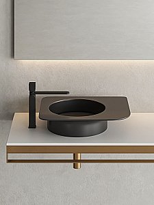 Раковина накладная Salini NINFEA 02 110521MF 54 из искусственного камня S-Stone, матовая, цвет по RAL полностью купить в интернет-магазине Sanbest