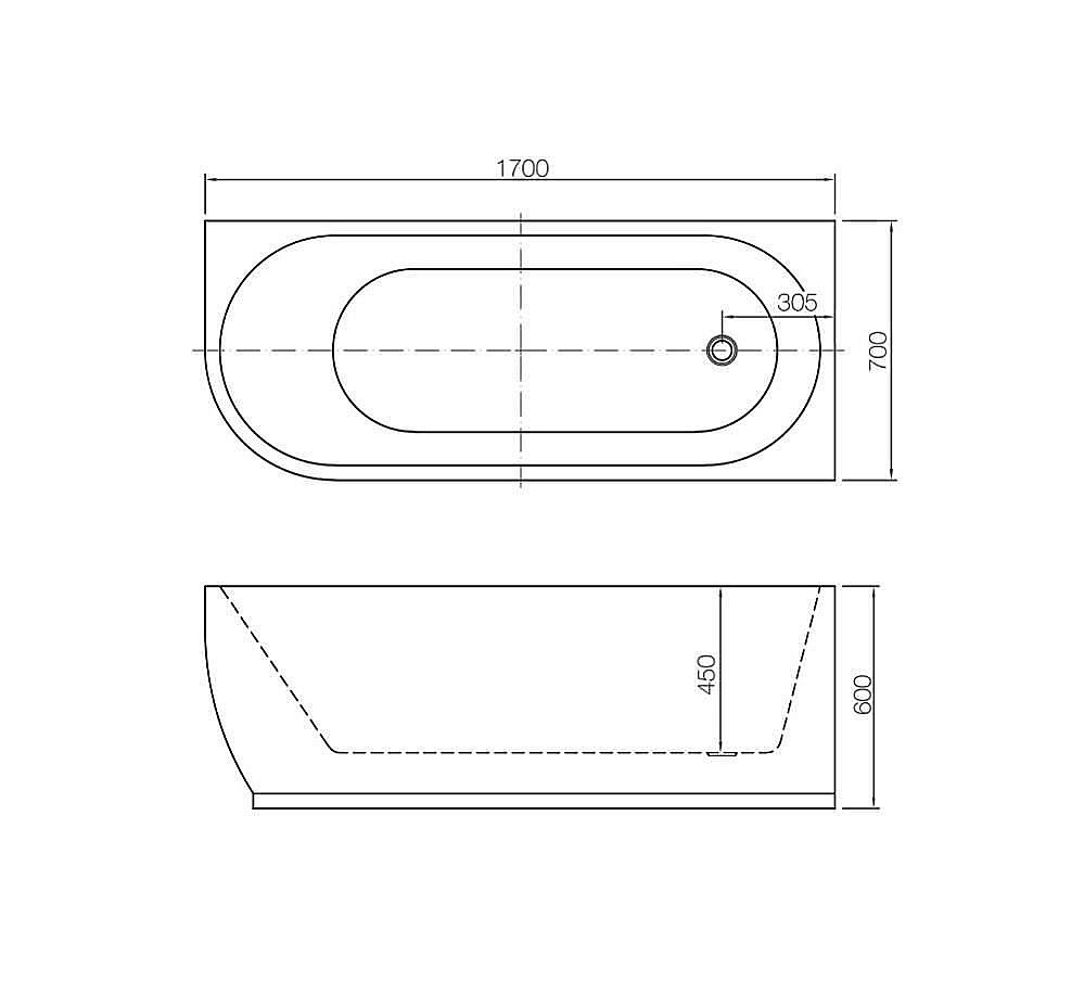 Ванна NT Bagno Lago di Nemi NT101 170х70 белая матовая купить в интернет-магазине Sanbest