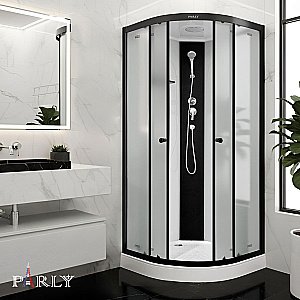 Душевая кабина Parly BETT B831 80х80 профиль черный матовый/стекло матовое купить в интернет-магазине Sanbest