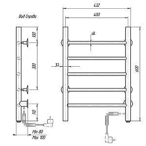 Полотенцесушитель электрический Domoterm Классик DMT 109-5 40x60 EK хром купить в интернет-магазине сантехники Sanbest