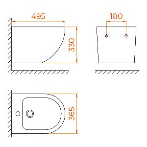 Биде подвесное RGW SW-80 65430280-01 белое купить в интернет-магазине Sanbest