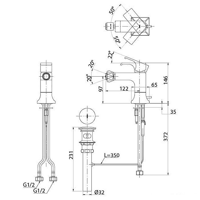 Смеситель для биде TOTO GC TRG08301R хром купить в интернет-магазине сантехники Sanbest