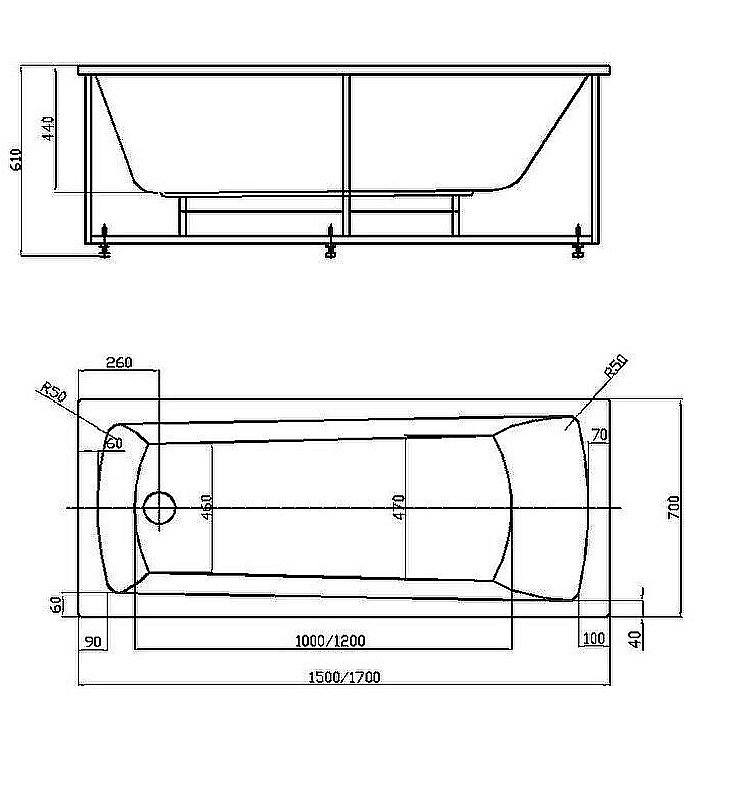Ванна Aquatek Либра New 150x70 LIB150N-0000008 белая купить в интернет-магазине Sanbest