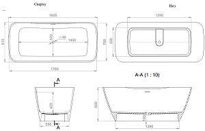 Ванна Salini Agatha 100221M 180x81 белая матовая купить в интернет-магазине Sanbest